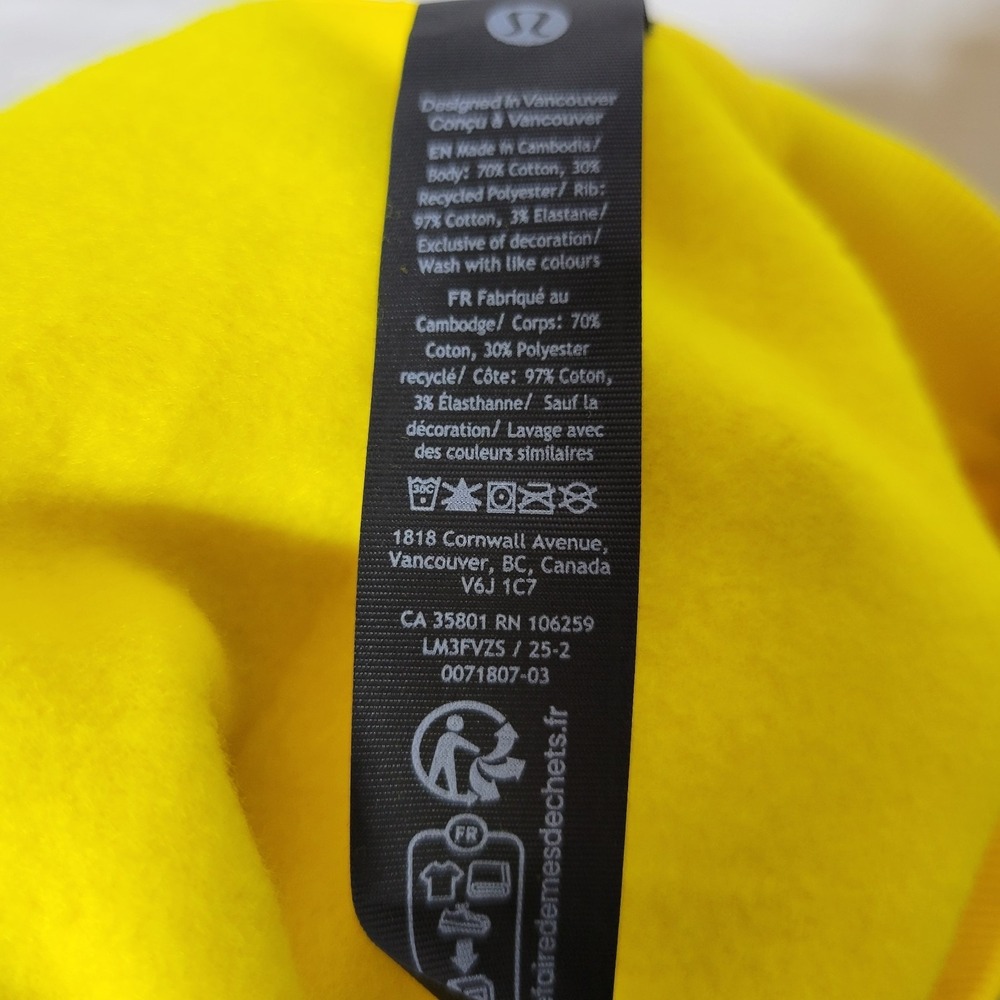 Lululemon Sweatshirt Mens Large Maize Yellow Steady State Crew Pullover LM3FVZS - Picture 5 of 6